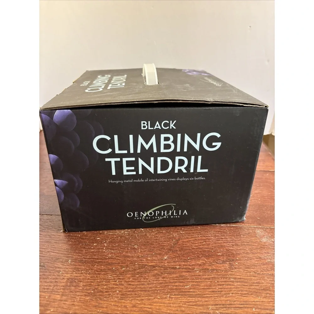Black Climbing Tendril Hanging Metal Mobile of Intertwining Vines 6 Bottles